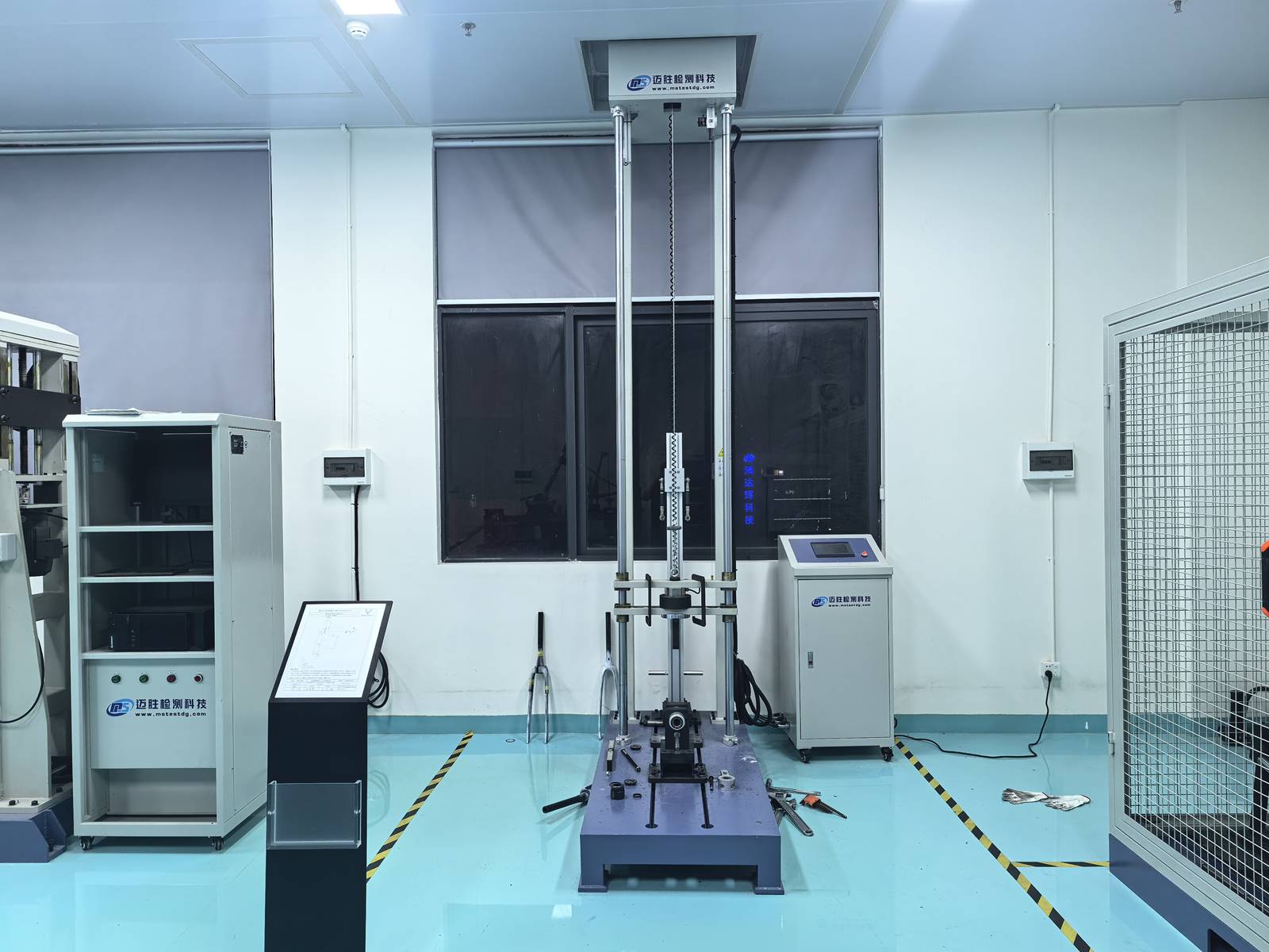 Carbon bicycle frame impact testing machine at HT Carbon